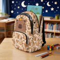 thumbnail image 3 of Kuiaobaty Orange Capybara Print Backpack for Girls Boys 17 Inch Backpack with Cup Holder Lightweight School Bag for School, Beige, 3 of 7