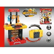 Portable toy tool set that serves both as a workbench, and a suitcase! Perfect for children to allow their imagination .Perfect Gift