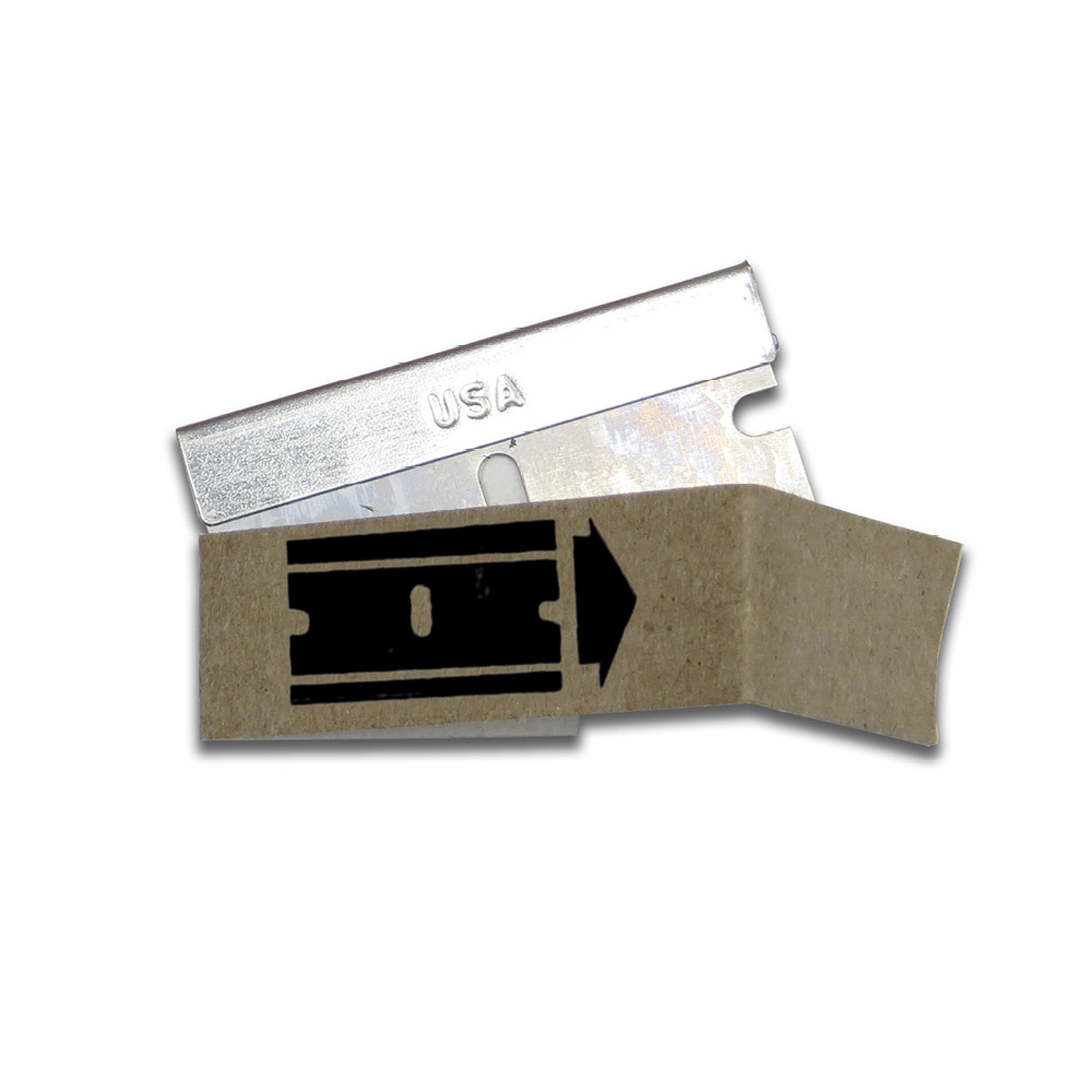 (4 pack) Hyper Tough Single Edge Razor Blades, Paper Wrapped in Dispensers, 10 Pack