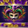 thumbnail image 3 of Colorful Design Mardi Gras Banner Masquerade Theme Carnival Display Feather Decoration Firework Pattern Festival Background for Carnival Party Mardi Gras Celebration Masquerade Ball, 3 of 9