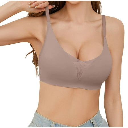 Tumotour Full Coverage Bras For Women Invisible Without Steel Ring Gathering Push-Up Beautiful Back Nursing Bra Lightly Padded Full Figured Coverage Soft Breathable Seamless Bra