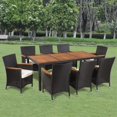 thumbnail image 1 of vidaXL 9 Piece Outdoor Dining Set with Cushions Poly Rattan, 1 of 5