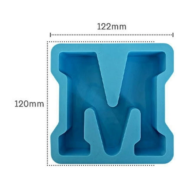 M Alphabet Silicone Cake Baking Mould Set 26 Letters Small Size Non Stick Easy Release For Diy Dessert Decor Kids Birthday Party Baking Tool Letter M 0.132 Lb