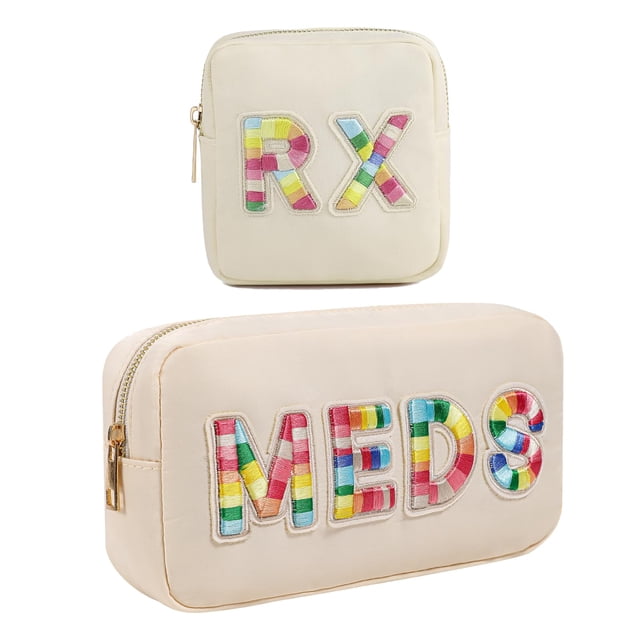 Set de bolsitas de maquillaje medicinal RSRSLEII de felpilla con parche de nailon