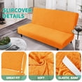 thumbnail image 2 of Ystyle Futon Slipcovers Stretch Armless Futon Sofa Covers Non-Slip Couch Covers Furniture Protector for or Dogs,Pet Cats,Orange, 2 of 7