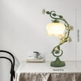 thumbnail image 6 of Artistic Rose Theme Lamp, Glass Shade with Ceramic Flowers, 20in Height, 5.51in Base, Suitable for Bedroom, Living Room, Hotel, 6 of 18