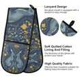 thumbnail image 2 of Yayeee Double Oven Mitt Kitchen Heat Resistant Baking 35" x7" Quilted Glove, Yellow Forest Pattern, 2 of 6