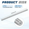 thumbnail image 2 of Uxcell 2Pack M6x120mm 316 Stainless Steel Fully All Threaded Rod Studs, 1mm Pitch, 2 of 6