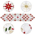 thumbnail image 3 of Christmas Embroidered Table Runners Poinsettia Holly Leaf Table Linens for Christmas Decorations,38*148CM, 3 of 8
