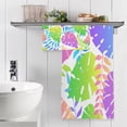 thumbnail image 5 of Beautiful Colorful Neon Leaves Bath Towel Set, Towel Set of 2, Skin-Friendly, Comfortable, Absorbent, Suitable for Bathroom, Travel, Hotel Wash cloth, 5 of 7