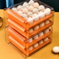 thumbnail image 4 of AYktou 32 Eggs Storage Box, Drawer-Type Egg Holders for Fridge Double Layer Large-Capacity Eggs Storage Tray Stackable Egg Rack, Kitchen Thickened Storage Bin Egg Organizer Container for Household, 4 of 7