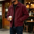 thumbnail image 6 of Men's Corduroy Jacket Fall Casual Button Down Jacket with Notched Collar & Side Pockets Relaxed Fit Outerwear, XL, 6 of 9