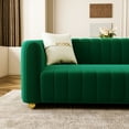 thumbnail image 3 of Mid-Century Modern Sofa for Living Room, 84" Green Tufted Velvet Loveseat Sofa Couch, Sectional Love seat Sofa Couch with Gold Legs, Upholstered Sofa for Apartment Bedroom Apartment Home Office, 3 of 6