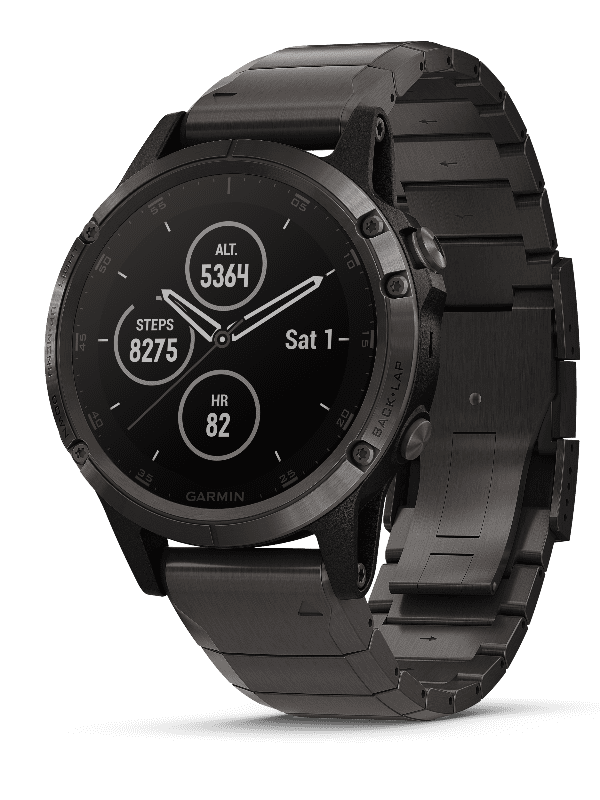 Fenix 5 Plus Sapphire, Carbon Gray DLC Titanium with DLC Titanium band - Walmart.com - Walmart.com