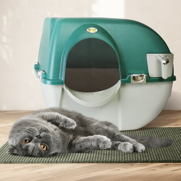 Omega Paw Large Size Cat Sifting Litter Box, Premium Roll 'N Clean