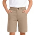 thumbnail image 2 of School Uniforms for Boys Girls Classic Pull On Elastic Back Shorts with Pockets Boys Khaki Shorts Boys Back To School Clothes Kids Preppy Clothes 11-12 Years, 2 of 8