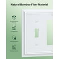 thumbnail image 3 of Superior Hub 2-Pack Combo Toggle/Decorator Light Switch Cover Plate, Pure White Decorative Electrical Outlet Covers, Durable Natural Bamboo Fiber Switch Plates and Outlet Covers, Corrosion Resistant, 3 of 13