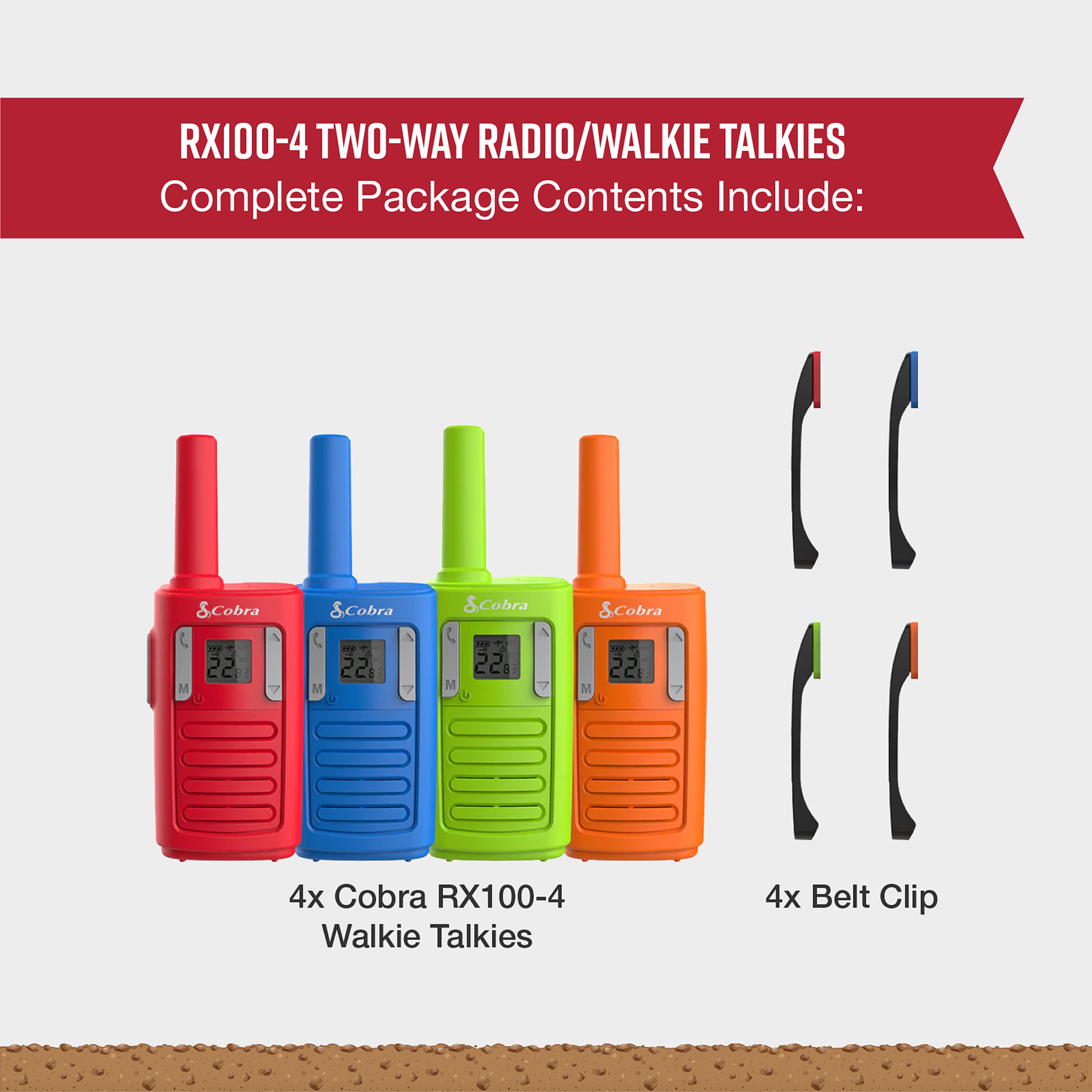 Cobra RX100 Family Walkie Talkies 4-Pack photo 7