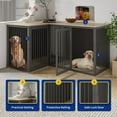 thumbnail image 4 of Double Dog Crate Furniture for 2 Large Dogs, Cuoote 79.1" All Steel Kennel with Removable Divider, Extra Large Indoor Dog House Cage, 4 of 7
