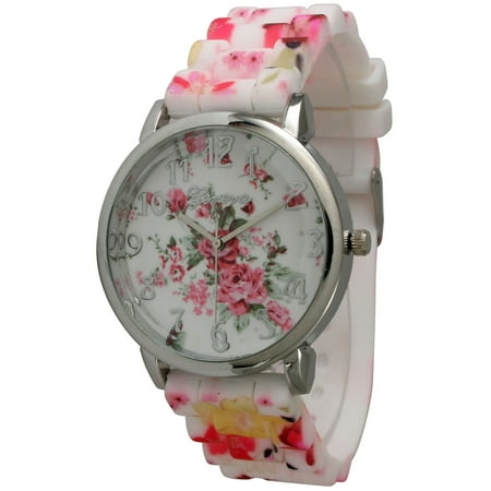 Women's Silicone Floral Watch
