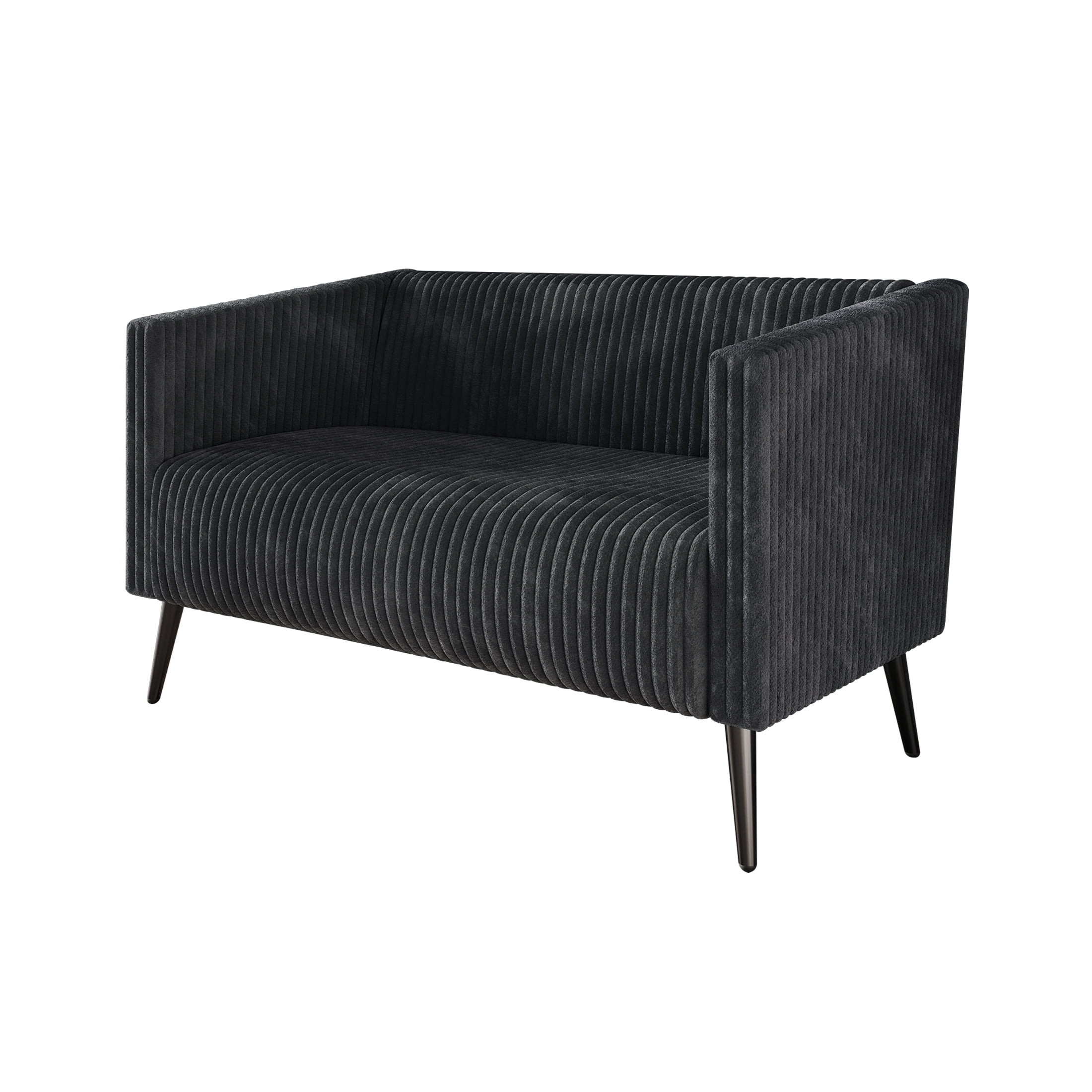 Castle Place Luxurious Corduroy Velvet Upholstered Loveseat, Grey