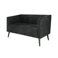 thumbnail image 3 of Castle Place Luxurious Corduroy Velvet Upholstered Loveseat, Grey, 3 of 8