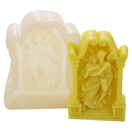 

Ruziyoog Wedding Scented Candle Mold Love Messenger Bride Groom Wedding Dress Silicone Mold White