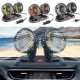 thumbnail image 1 of Electric Car Fan 2 Speed Adjustable Dual Head Car Cooling Fans 360 Rotatable Car Dashboard Fan, 1 of 10