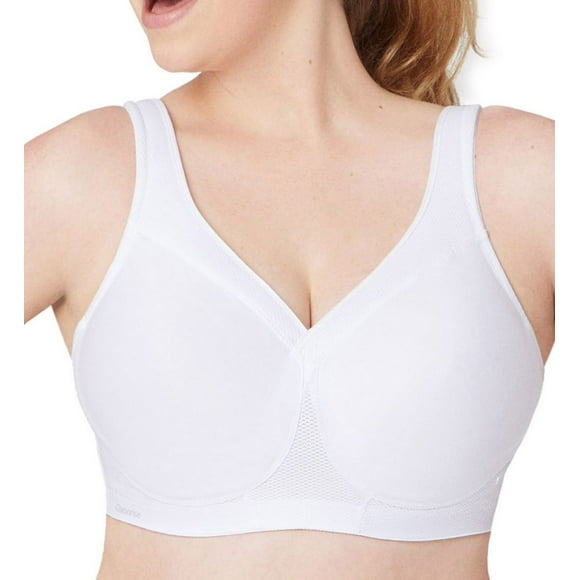 Women's Glamorise 1006 The Ultimate Full Figure Soft Cup Sports Bra (White 42H)