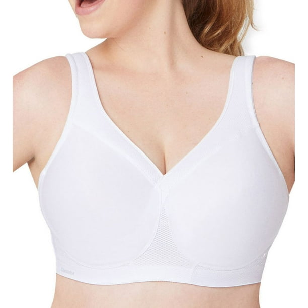 Women's Glamorise 1006 The Ultimate Full Figure Soft Cup Sports Bra (White  46H)