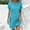 Sky Blue, variant on Juslio Womens Dress V-Neck Button Dresses, Casual Solid Color Loose Rolled Sleeve T-Shirt Dress
