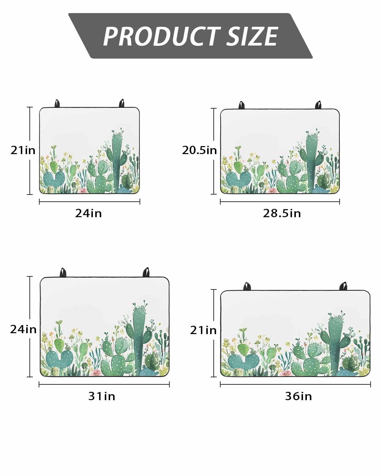 Stove Top Covers for Electric Stove 24x21 Inches, Tropical Cactus Heat Insulation Fireproof Glass Cooktop Protector, Summer Green Botanical Multipurpose Countertop Stovetop Cover for Kitchen
