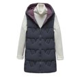 thumbnail image 2 of Chaquetas y abrigos casuales sin mangas y sin capucha para mujer, chaqueta fina de plumón con cuello con capucha y penetración de dos lados, sin mangas, delgada, ligera, con bolsillo y cremallera, abr, 2 of 8