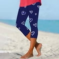 thumbnail image 2 of QATAINLAV Women's Milk Silk Soft Cropped Leggings 2026 Fashion Heart Print Workout Leggings Casual High Waisted Tummy Control Tight Capris Blue L, 2 of 6