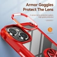 thumbnail image 6 of Allytech Clear Case for iPhone 14 Plus, Slim Case with Metal Ring Kickstand, Armor Lens Protection Shockproof Anti-Fingerprint Soft TPU Frame + Hard PC Back Protective Case - Red, 6 of 7