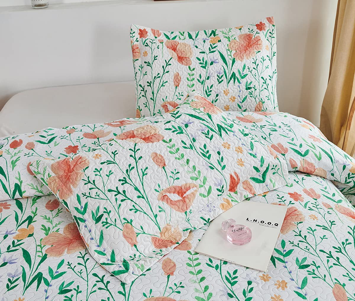 Bedspread Coverlet Quilt Set & Pillowcase Embossed Reversible Bedding Size K,Q,T 