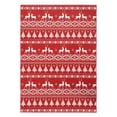 thumbnail image 2 of GlowSol 3' x 5' Christmas Tree and Deer Area Rug Holiday Decor Soft Foldable Accent Rug for Dorm Apartment, Red, 2 of 7