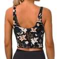 thumbnail image 4 of Uemuo Lilies Flowers Pattern Women's Sports Bra - High Impact Support, Breathable, and Comfortable Athletic Bra for Running, Yoga, and Workouts, 4 of 9