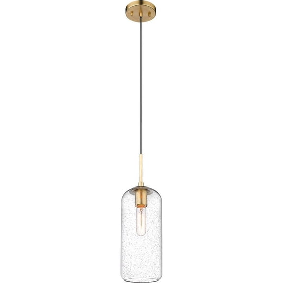 738P17-HBR-Z-Lite-Monty - 1 Light Pendant In Mid-Century Modern Style-17 Inches Tall and 5.25 Inches Wide-Heritage Brass Finish    -Traditional
