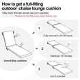 thumbnail image 5 of Crestlive Products Set of 2 Outdoor Chaise Lounge Cushion, Waterproof Recliner Cushion 72" x 21", Light Gray, 5 of 8
