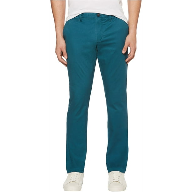 Pantalones chinos casuales ajustados para hombre Original Penguin, azul, 38W x 32L Original Penguin chino