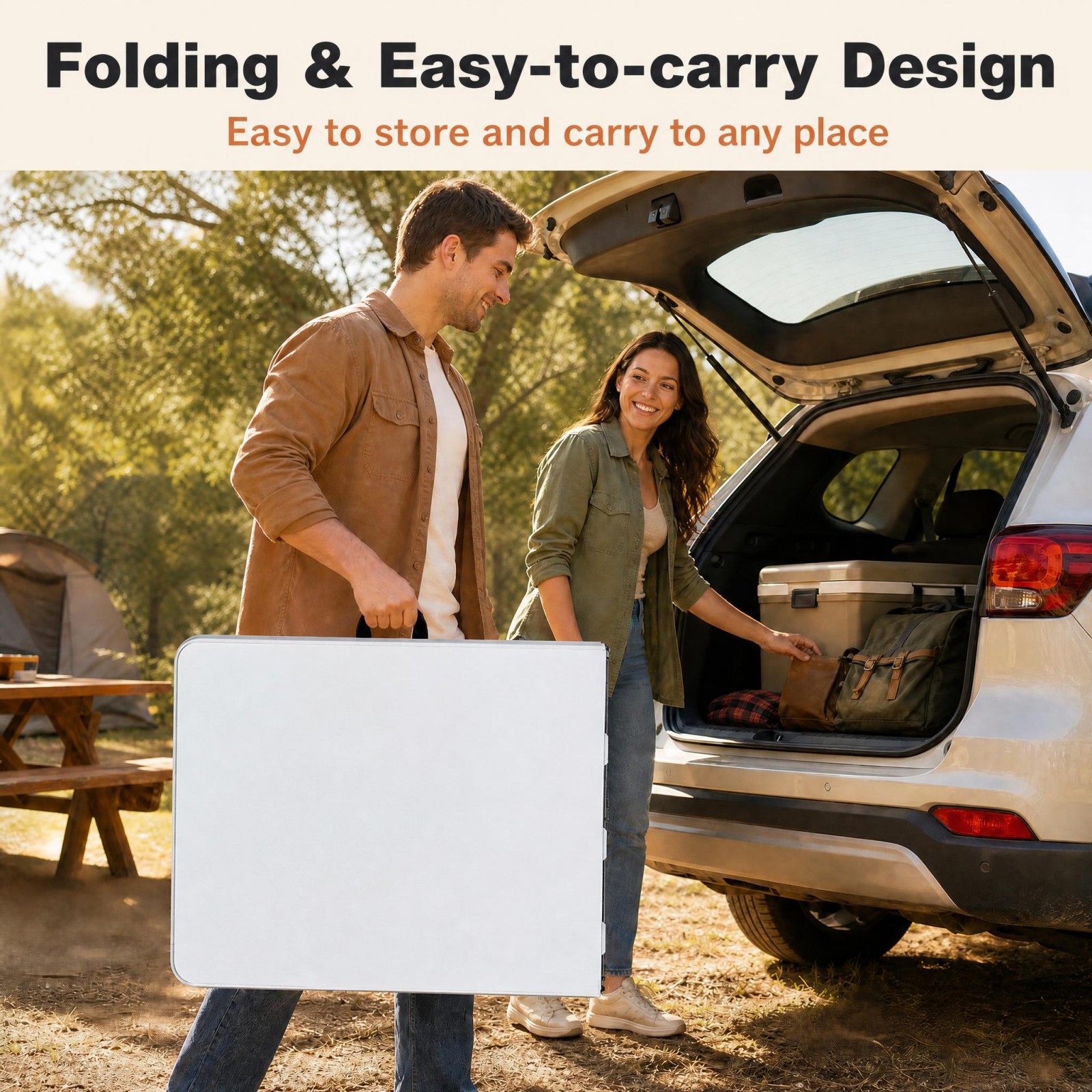 Costway 6' Folding Table, White photo 6