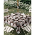 thumbnail image 3 of Square Outdoor Tablecloth with Umbrella Hole Baseball Outside Table Cloth Waterproof Patio Table Cover White Red Art Sport Zipper Tablecloths for Picnic Party Camping 54x54 Inch, 3 of 8