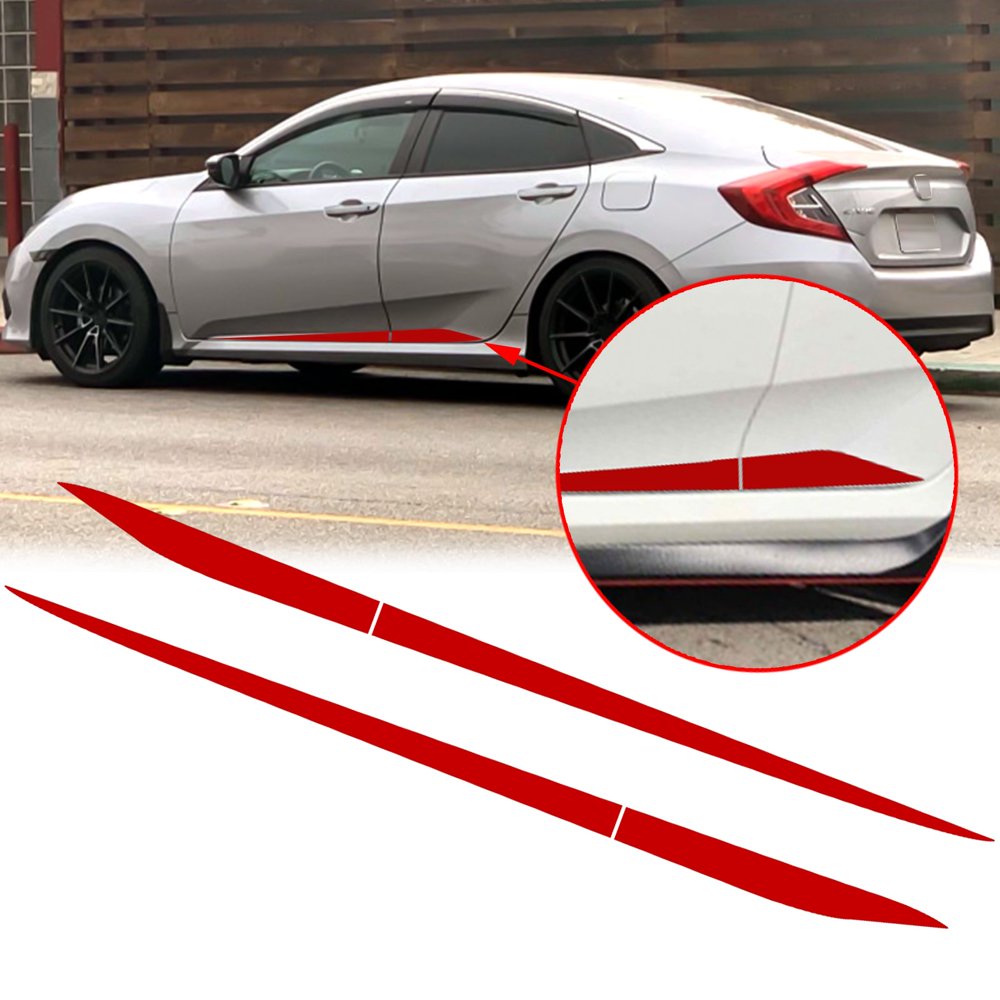 Xotic Tech for Honda Civic 20162019 Side Skirt Stripe Vinyl Sticker
