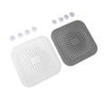 thumbnail image 2 of 4 Sets Flat Silicone Sink Strainer with Suction Cups Prevents Clogging Flexible Shower Drain Cover for Kitchen Bathroom, 2 of 5