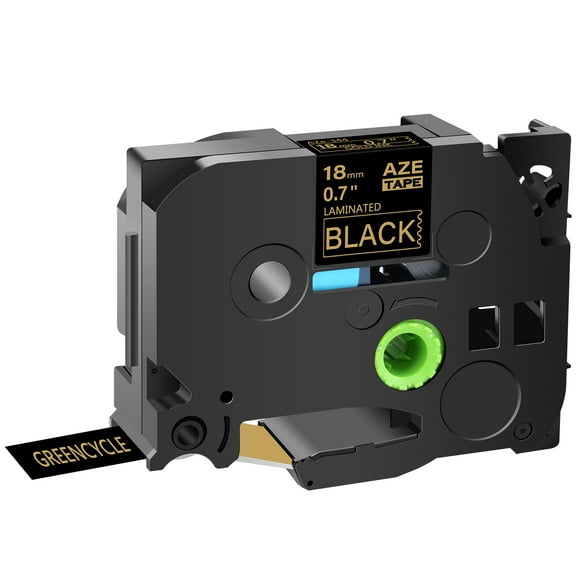GREENCYCLE 1PK Compatible for Brother TZe-344 TZ-344 TZ344 TZ344 TZe Tape 18mm 0.7'' Laminated Gold on Black Label Tapes