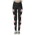 thumbnail image 4 of MKLEKYY Leggings de compresión para mujer Leggings para mujer Leggings de entrenamiento Pantalones con estampado navideño de bloques de color Leggings suaves y elásticos 3605, 4 of 4