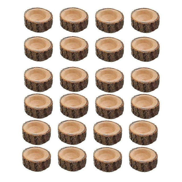 24pcs Wooden Candle Holder,votive Tealight Holder For Wedding Party For Table,birthday Christmas Pa