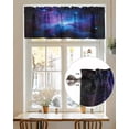 thumbnail image 7 of Starry Sky Valances for Windows Dark Blue and Purple Space Stars Mystery Universe Valance Rod Pocket Short Window Treatments Curtains for Kitchen Bathroom Living Room Bedroom, 60 x 18 Inch, 7 of 7
