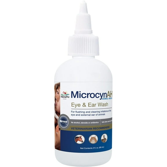 Manna Pro MicrocynAH Eye and Ear Wash for Animals 3oz.